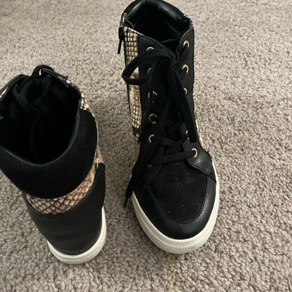 Aldo black and suede snakeskin shoe boots - Picture 4 of 5